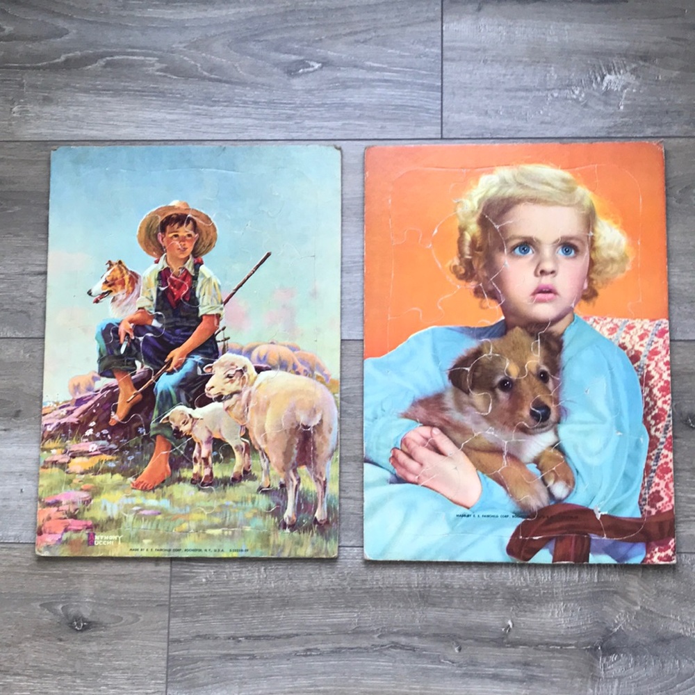Vintage E.E. Fairchild Corp. Cardboard Tray Puzzles